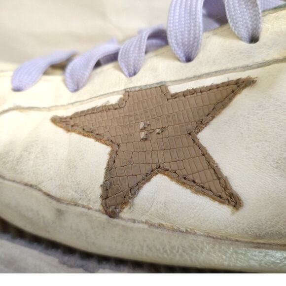 Golden Goose White and Pink Glitter Sneakers - Picture 10 of 16